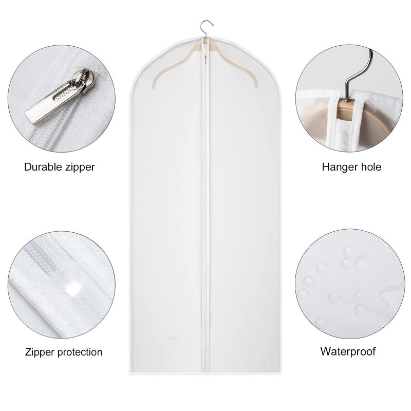Kntiwiwo Clear Garment Bags Suit Bag for Closet Storage Set of 12 Hanging Dress Cover Bag with Zipper for Suit, Coat, Long Dresses Clothes Storage-24â€ x 40â€/50â€/60â€ - Image 5